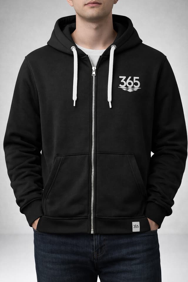 "Endgame" Piyon Baskılı Siyah Fermuarlı Hoodie - Kapüşonlu Sweatshirt resmi